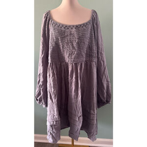 Women's Heyson Gray Linen Blend Dress Size 3XL